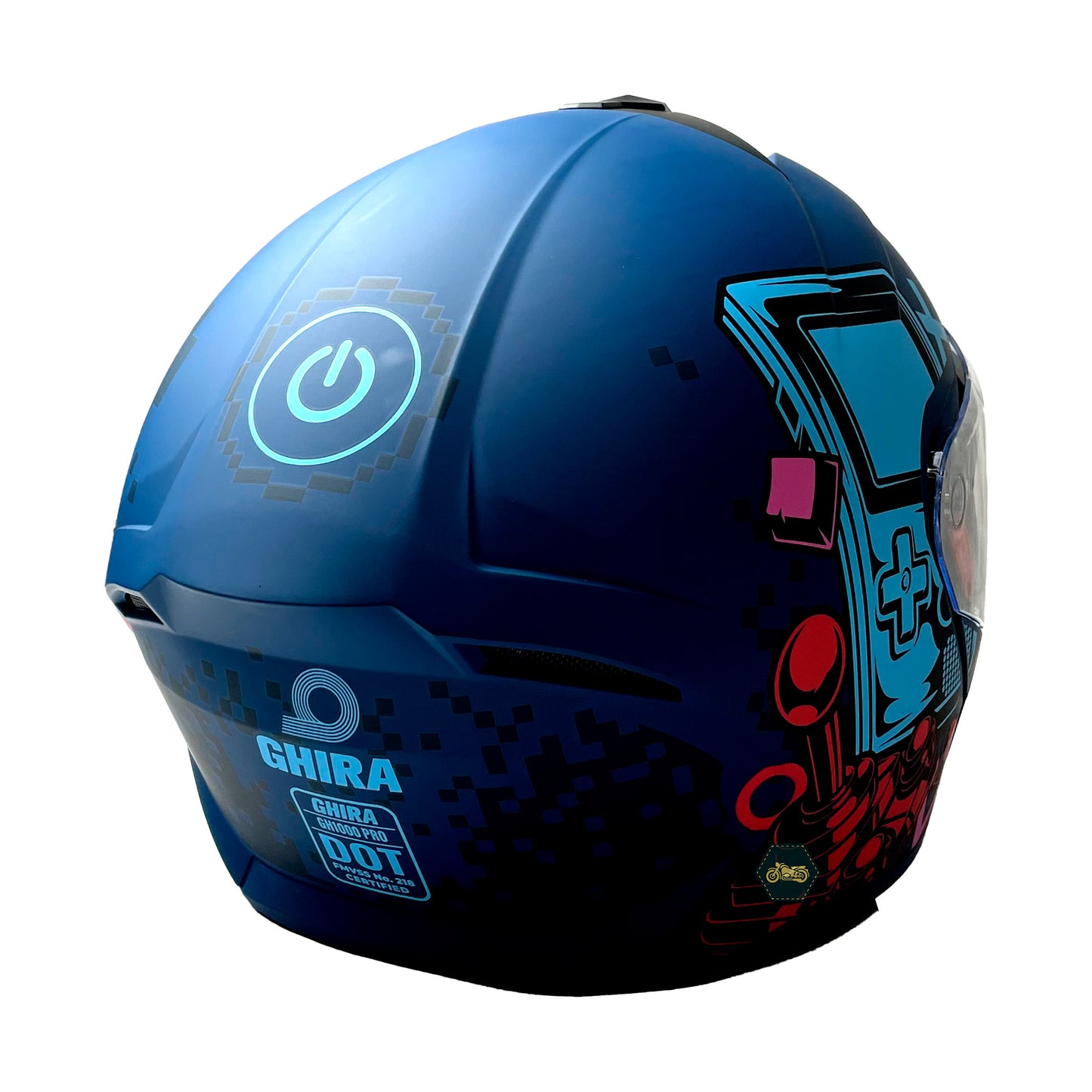 CASCO AZUL MATE GAMER CONTINUE ABATIBLE