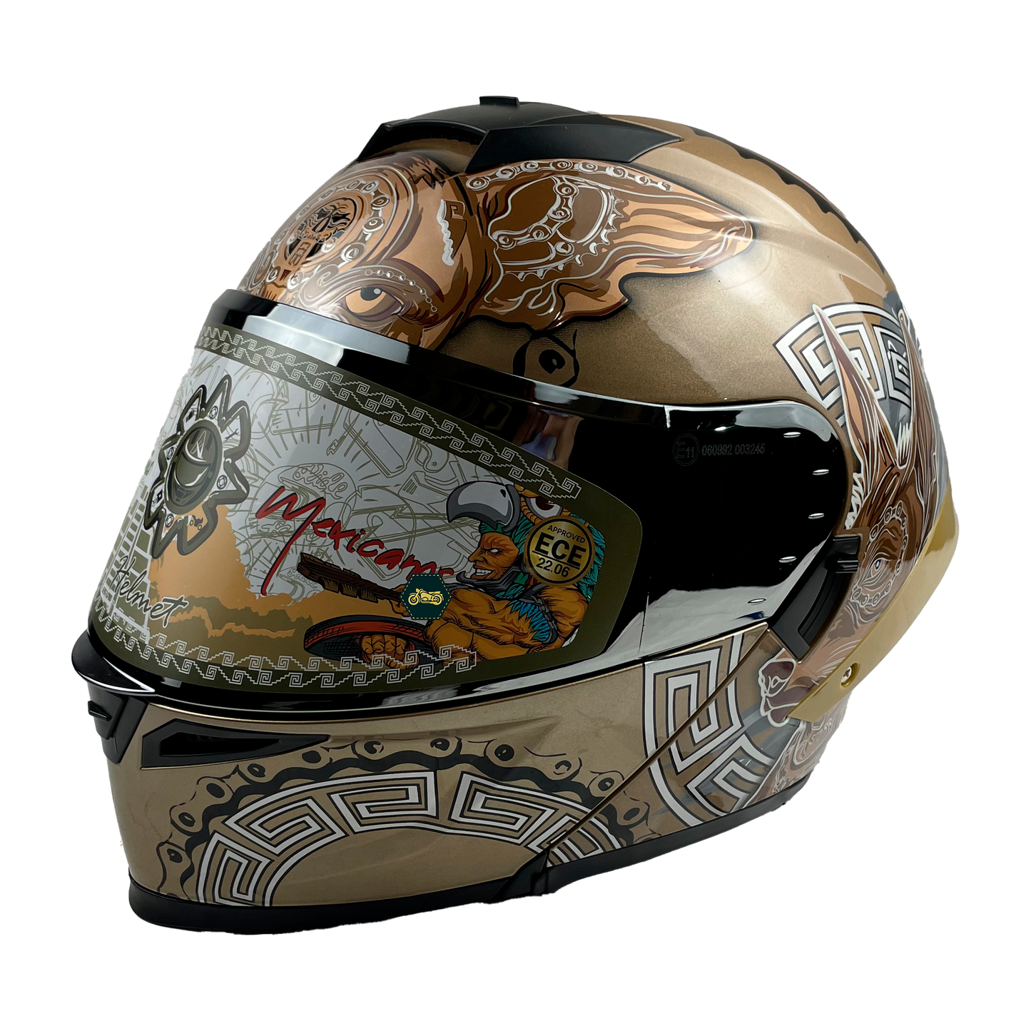 CASCO ABATIBLE XOLOT DORADO/NEGRO    CERTIFICADO " ECE-22.06 "
