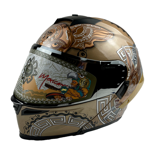 CASCO ABATIBLE XOLOT DORADO/NEGRO    CERTIFICADO " ECE-22.06 "