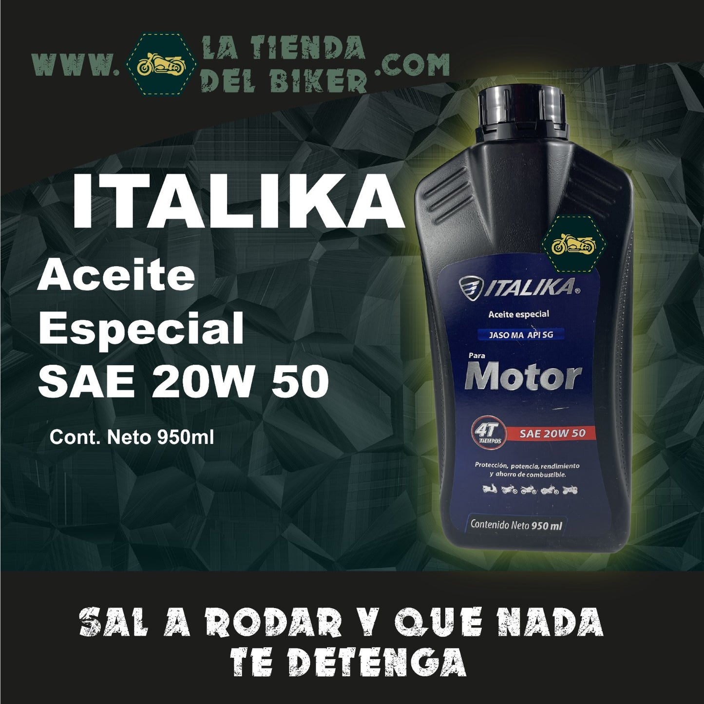 Aceite muligrado italika para motocicletas Mineral 20w50