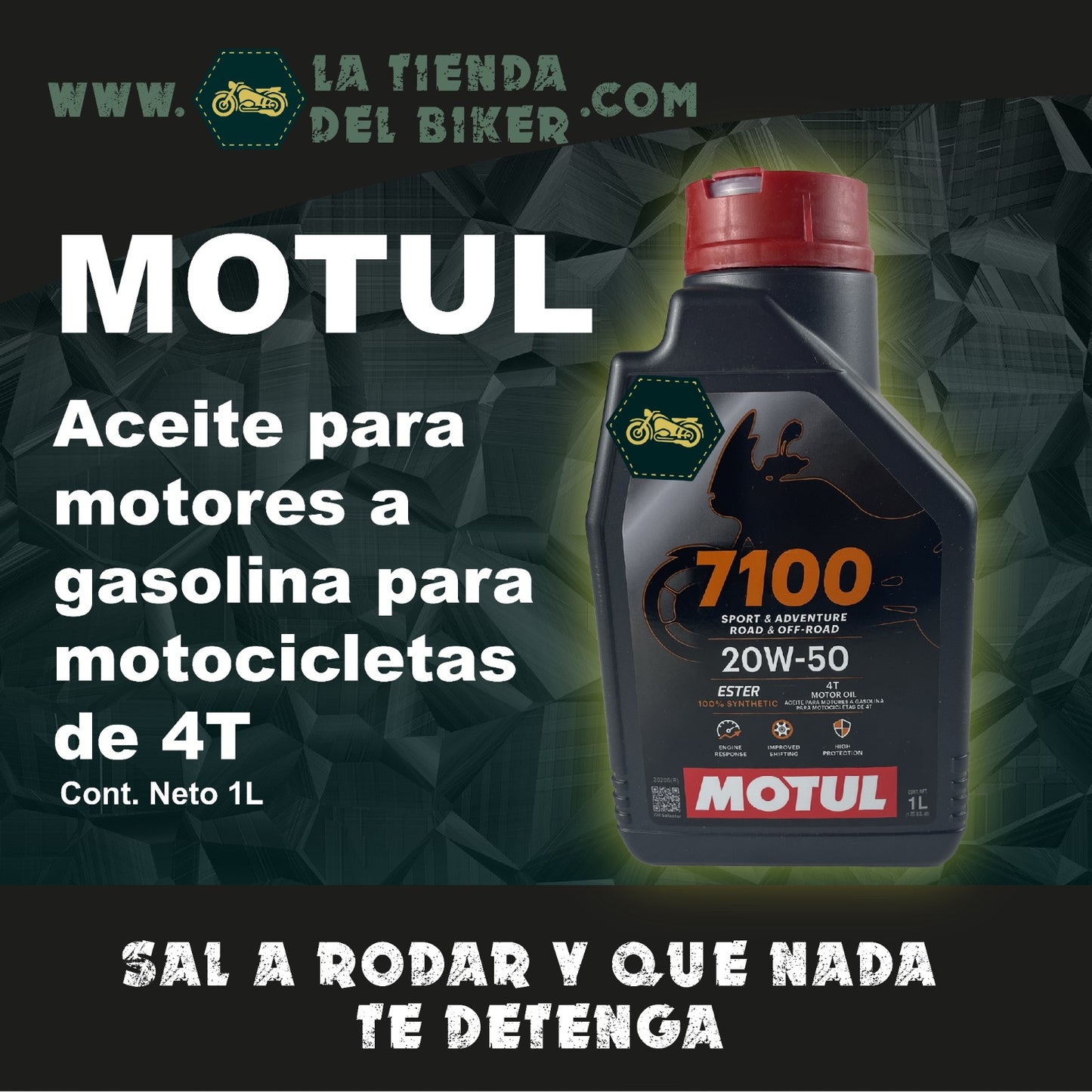 Aceite para motocicletas Motul sintético 7100 20w50