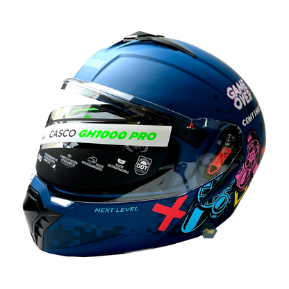 CASCO AZUL MATE GAMER CONTINUE ABATIBLE