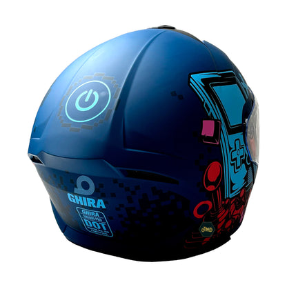 CASCO AZUL MATE GAMER CONTINUE ABATIBLE
